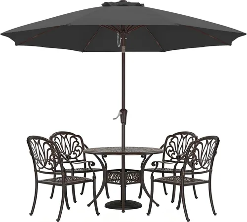 Miniatura 31 de ABCCANOPY Sombrilla de patio al aire libre de 7.5 pies, sombrilla de mesa con protección UV con manivela para una fácil instalación, adecuada