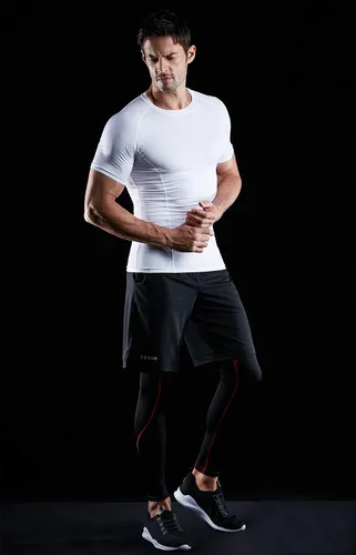 Miniatura 5 de ATHLIO Paquete de 1 o 3 camisas de compresión de manga corta para hombre camisetas de capa base deportiva camiseta de entrenamiento atlético