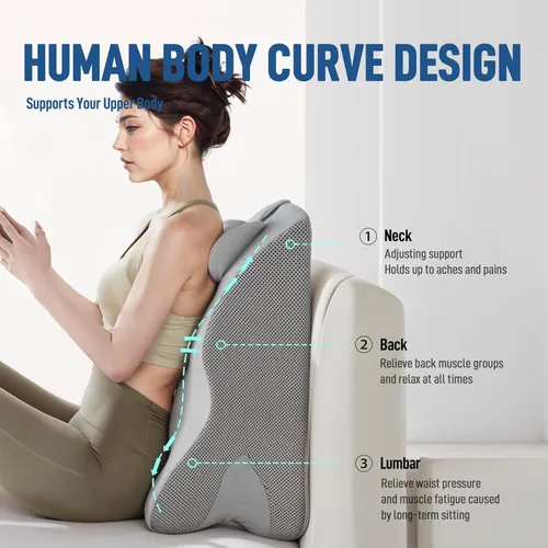Miniatura 3 de Almohada de lectura de cuña de espuma viscoelástica para cama, almohada ergonómica para adultos con reposacabezas ajustable, almohada de cama