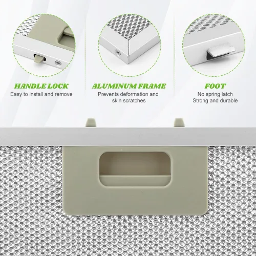 Miniatura 4 de W10169961A - Filtro de campana extractora de 5 capas, color plateado, filtro de grasa de campana de malla de aluminio de 10.5 x 12 pulgadas, apto