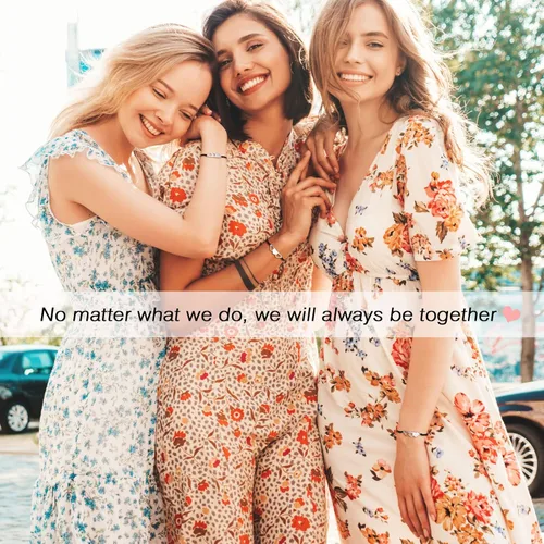 Miniatura 5 de Ungent them Pulseras de corazón a juego para amistad a distancia, 2, 3, 4, 5unidades, regalo de amistad para hermanas, mejores amigas, mujeres