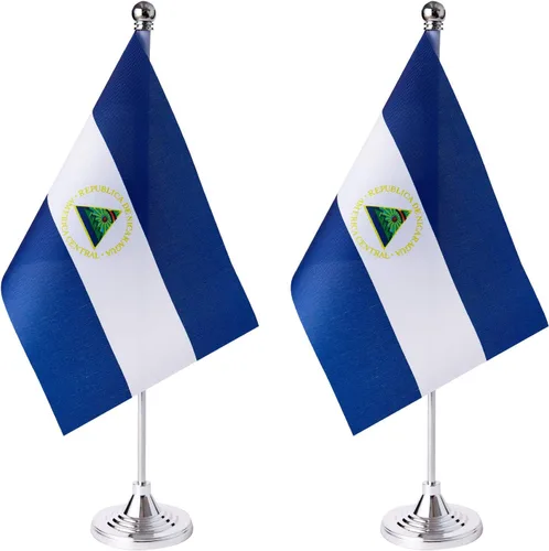 Miniatura 32 de ZXvZYT Paquete de 2 banderas de mesa argentinas con base de soporte, decoración de eventos de festivales internacionales, decoración de oficina