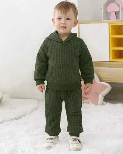 Miniatura 2 de Conjunto de 2 piezas de ropa para bebés y niños pequeños con estampado de letras y pantalones largos de camuflaje