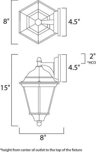 Miniatura 2 de Maxim 1002BK Westlake - Aplique de pared para exteriores, 1 luz, 60 vatios en total, color negro