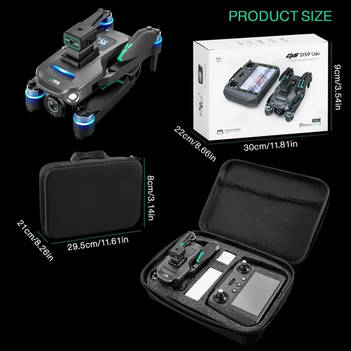 Miniatura 8 de Dron con cámara 4K, drones GPS HD para adultos, control remoto con pantalla, evitación de obstáculos, motor sin escobillas FPV, transmisión 5G, 2