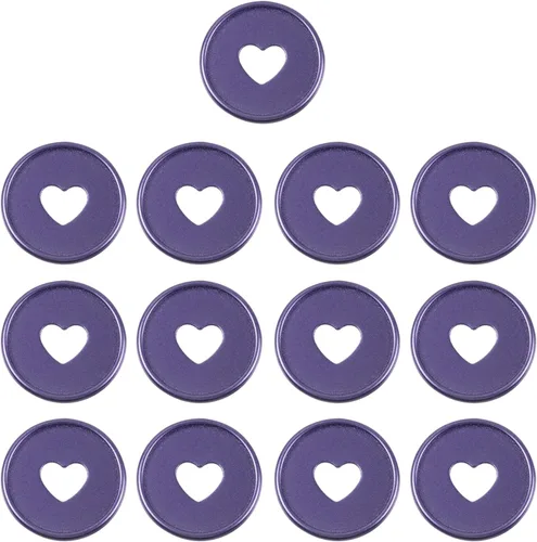 Miniatura 13 de Crapyt 14 discos de plástico para carpeta de hojas sueltas, discos planificadores, de 0.91 x 0.2 pulgadas, color morado, para papel, documentos