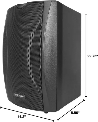 Miniatura 10 de Rockville WET-5B 70V/100V 5.25" Altavoz de pared para interiores y exteriores, IPX55, diseño impermeable ventilado, montaje giratorio, negro