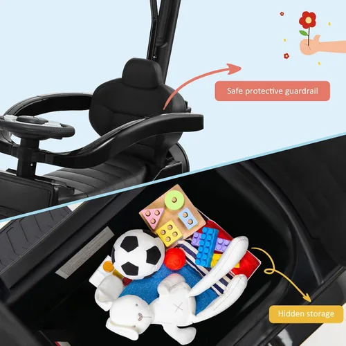 Miniatura 5 de Costzon Coche de empuje para niños pequeños, 3 en 1 Mercedes Benz Cochecito deslizante para caminar con toldo, asa, barandilla de apoyabrazos