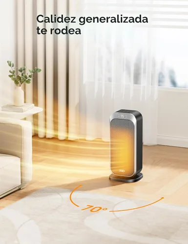 Miniatura 4 de Dreo Calentador de espacio silencioso, calentadores portátiles de 1500 W para uso en interiores con control remoto, oscilación de 70°, cerámica PTC