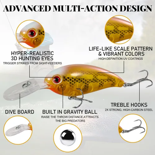 Miniatura 7 de Fishing Lures Shallow Deep Diving Swimbait Crankbait Fishing Wobble Multi Jointed Hard Baits for Bass Trout Freshwater and Saltwater