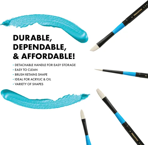 Miniatura 4 de Princeton Artist Brush Co. Aspen Series 6500 – Cepillo redondo de viaje de mango corto 2 – Pincel redondo sintético para pintura al óleo y acrílico
