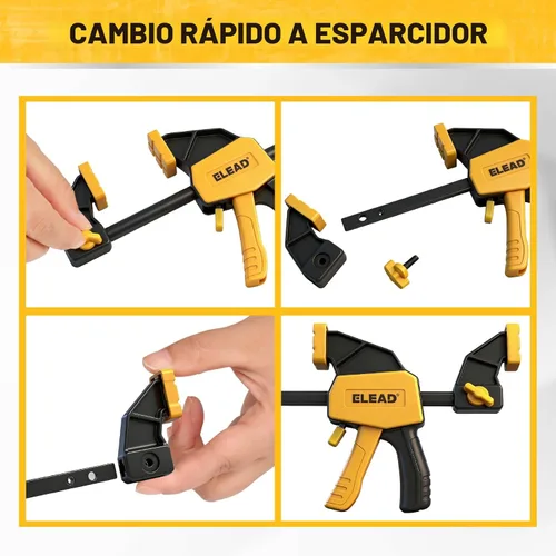 Miniatura 6 de Abrazaderas de barra mini de 6 pulgadas para carpintería, abrazadera/separador F de una mano de 2 piezas, abrazadera para madera con límite de carga
