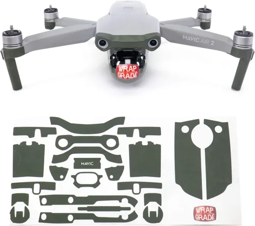 Miniatura 2 de Wrapgrade Funda compatible con DJI Mavic Air 2 Color de acento A (Airforce Silver)