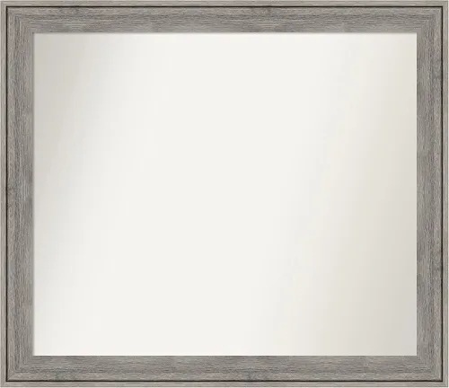 Miniatura 293 de Amanti Art Espejo de pared personalizado no biselado (24.5 x 24.5 pulgadas), marco gris marrón alta, varios tamaños personalizados, espejo de baño