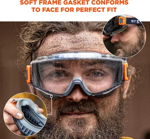 Miniatura 3 de Ergodyne Skullerz Modi - Gafas protectoras de seguridad OTG, ventilación indirecta, antiniebla, resistentes a los arañazos