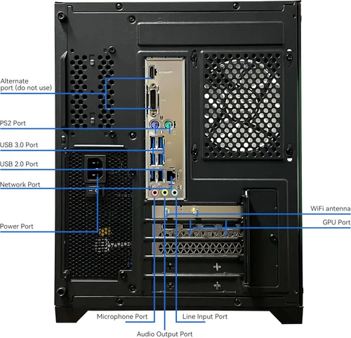 Miniatura 6 de SKYESEV Computadora de escritorio para juegos, AMD Ryzen 5 5600, RTX3050 6GB, 32GB DDR4 RAM y 1TB M.2 NVMe PCle, ventilador ARGB, WiFi, consola