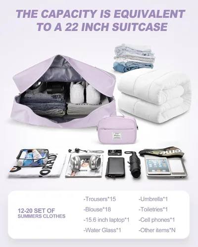 Miniatura 5 de Bolsa de viaje para artículos personales de Spirit Airlines de 18 x 14 x 8 pulgadas, bolsa de viaje debajo del asiento, equipaje de mano plegable