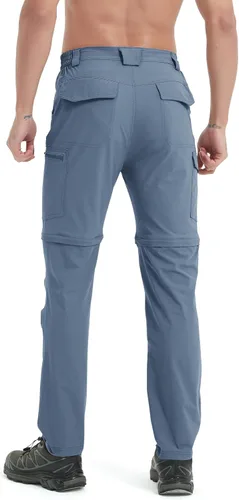 Miniatura 35 de Pantalones de senderismo para hombre, convertibles, con cremallera, ligeros, impermeables, de secado rápido, pesca al aire libre, viajes, safari