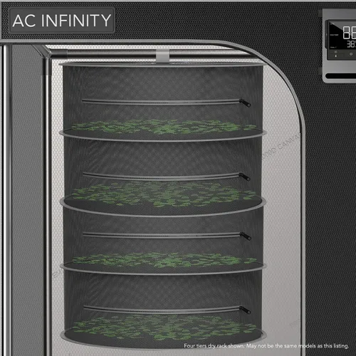 Miniatura 6 de AC Infinity Rejilla de secado de hierbas, red de malla colgante de 2 capas para plantas, semillas y brotes, 18 pulgadas de diámetro para carpas
