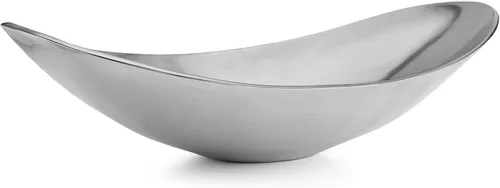Nambé Grande - Cuenco de lava, centro de mesa escultórico de 22 pulgadas con curvas y diseño de cuna, plato contemporáneo para ensaladas y