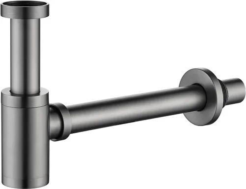 Miniatura 7 de Fregadero de baño de latón P Trap: Trampa para fregadero de 1-1/4 con altura ajustable - Trampa P de botella redonda de oro cepillado con tubo