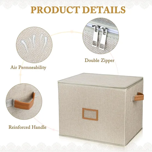 Miniatura 3 de Lukeline Caja de almacenamiento para vestidos de novia, caja de preservación de vestidos de novia con tapa, organizador plegable sin ácidos con 1
