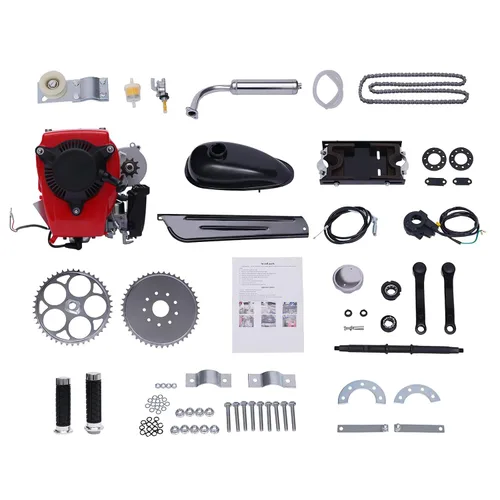 Miniatura 5 de Kit de motor de gasolina de 4 tiempos y 53 cc, motor motorizado de bicicleta de gasolina de gasolina, motor de doble cadena refrigerado por aire