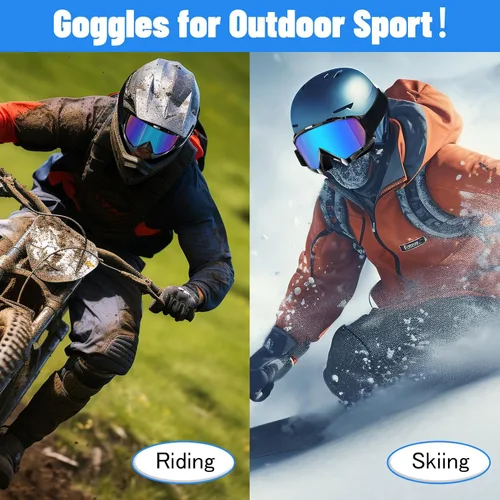 Miniatura 6 de Gafas para ATV Dirt Bike Paquete de 2 Gafas de Motocicleta Motocross Resistentes al Viento Gafas de Visión Amplia Fuera de Carretera para Conducir