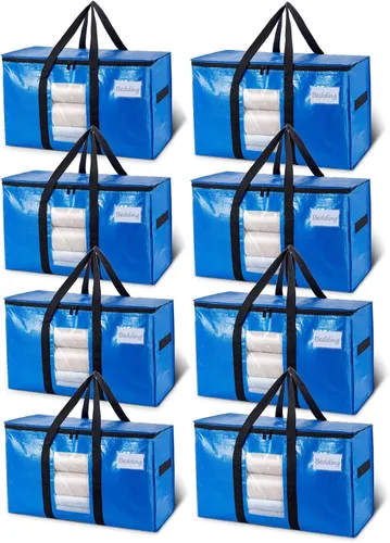 Miniatura 52 de TAILI - Bolsas de mudanza extra grandes, paquete de 10 bolsas negras resistentes para almacenamiento con ventana visible, asas envolventes