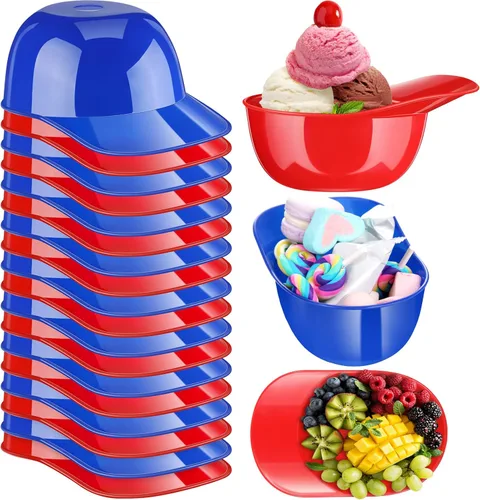 Miniatura 9 de Baderke Cuencos para gorra de béisbol de postre de helado, tazón de 8 onzas, mini tazones para casco, vasos de plástico para suministros de fiesta