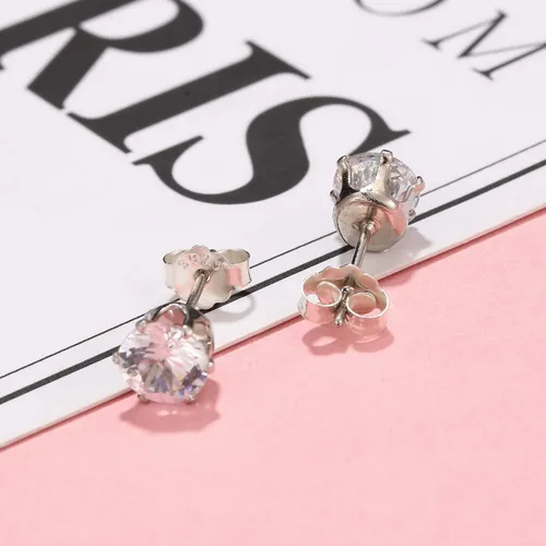 Miniatura 7 de S925 Parte trasera de aretes de plata de ley de repuesto para tachuelas, 12 piezas/6 pares de respaldos de aretes perforados seguros para postes