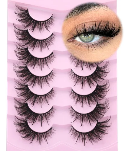 Miniatura 20 de Pestañas postizas de aspecto natural, pestañas de visón sintético, pestañas onduladas tipo zorro que parecen extensiones, pestañas de visón 3D