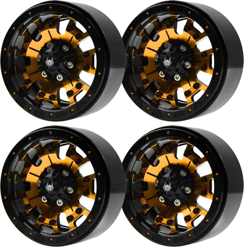 Miniatura 10 de ShareGoo - Llantas de metal Beadlock de 1.9 pulgadas, cubos hexagonales de 0.472 in, 10 radios compatibles con Traxxas TRX4 Axial SCX10 RC4WD D90