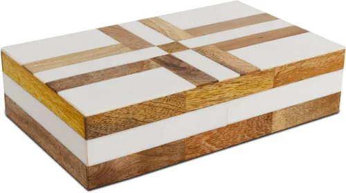 Miniatura 165 de Handicrafts Home Caja de recuerdo decorativa de 8 x 5 – Pequeña caja organizadora con tapa, almacenamiento decorativo Boho, caja de memoria retro