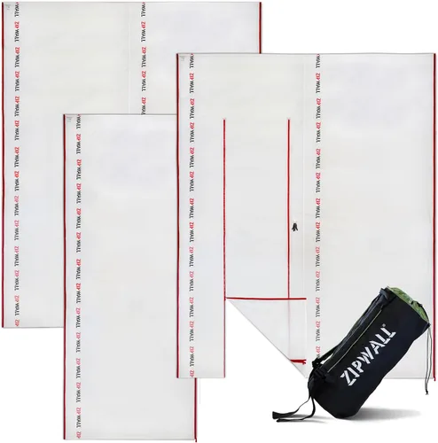 Miniatura 9 de ZipWall ZFMP ZipFast Paneles de barrera reutilizables para barreras contra el polvo, paquete múltiple