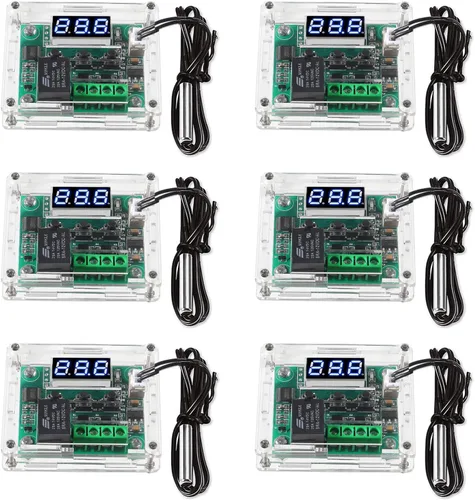 Miniatura 9 de W1209 DC 12V Tablero de controlador de temperatura digital azul pantalla digital termostato -58.0-230.0 °F Interruptor electrónico de control