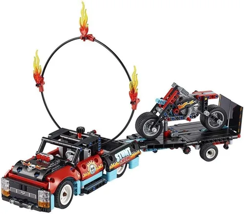 LEGO Technic Stunt Show Truck & Bike 42106; incluye motocicleta de acrobacias, camión de juguete y remolque (P10 piezas)