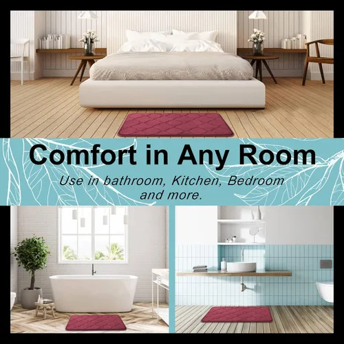 Miniatura 9 de OLANLY Alfombra de Baño de Espuma Viscoelástica de 24 x 16 pulgadas, Ultra Suave y Absorbente, Alfombras de Baño Antideslizantes, Cómodas, Lavables