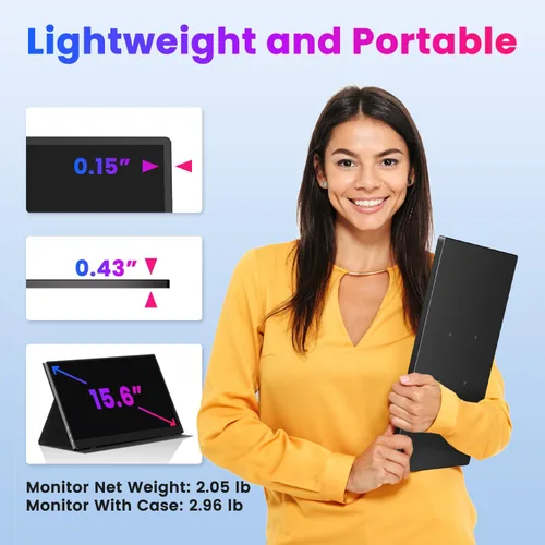 Miniatura 7 de Upperizon Monitor portátil de 14 pulgadas 4K 3840X2400 100000:1 100% DCI-P3 OLED HDMI USB-C Monitor de viaje para laptop, MacBook, PC, Surface PS5