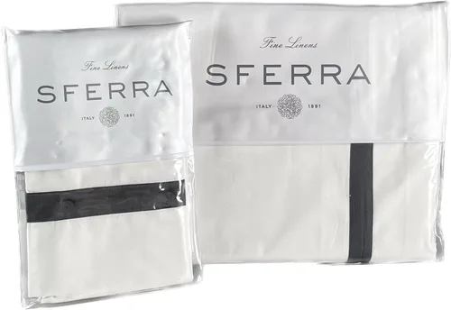 Miniatura 6 de Sferra Estate Collection - Juego de sábanas 100% percal de algodón de fibra larga de 200 hilos con apliques satinados, refrescante, suave