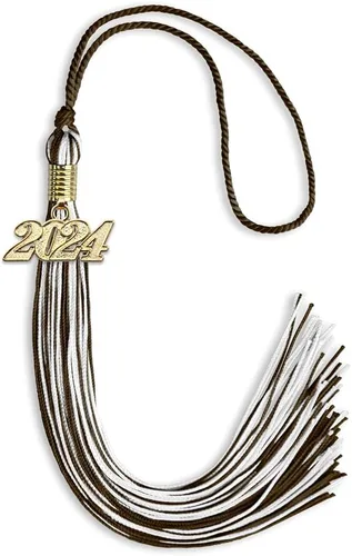 Miniatura 308 de Endea Graduation - Borla de doble color mixto con fecha dorada (negro/dorado antiguo, 2021)