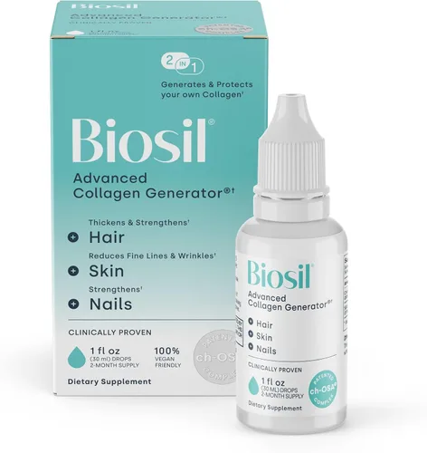Miniatura 10 de Biosil Suplemento potenciador de colágeno - Gotas de 0.5 onzas líquidas - Activador patentado ch-OSA para piel, cabello, uñas y articulaciones