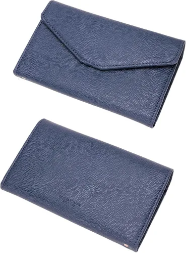Miniatura 129 de Zoppen - Billetera de viaje con bloqueo RFID multiusos (Ver.4) Portatarjetas de pasaporte y vacunas, organizador de documentos de tres pliegues