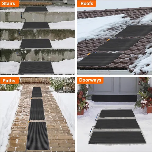 Miniatura 8 de Alfombrillas para Derretir Nieve para Exteriores 30 x 48 pulgadas, Alfombrillas Calefactadas para Exteriores Antideslizantes 405W 120V, Alfombrillas