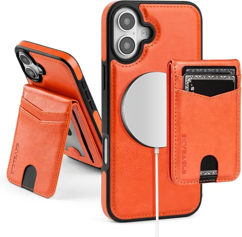 Miniatura 119 de SkyEagle Magsafe - Funda magnética 2 en 1 desmontable para iPhone 11 Pro Max con tarjetero, para mujeres y hombres, piel sintética con bloqueo RFID