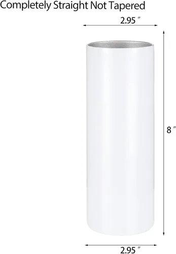 Miniatura 2 de YOUKE OLA Paquete de 24 vasos de sublimación rectos y delgados de 20 onzas para transferencia de calor, caja de regalo individual, vaso aislado