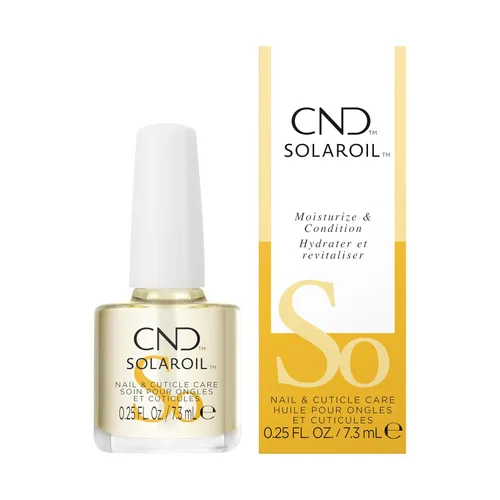 CND Aceite de cutícula SolarOil, regalos para ella, rellenos de calcetines, mezcla de jojoba, vitamina E, salvado de arroz y aceites de almendras