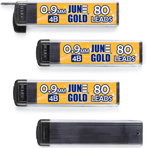 Miniatura 15 de June Gold 820 unidades, 0.3 mm 2B repuestos de plomo, 205 piezas por dispensador, grosor extra fino, plomo resistente a la rotura/grafito