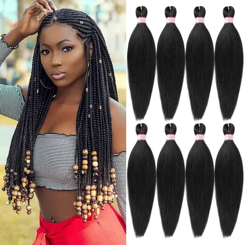 Miniatura 18 de Extensiones de cabello para trenzar preestiradas, color negro, 12 pulgadas, 8 paquetes de cabello natural para trenzar, fácil trenza, ajuste de agua