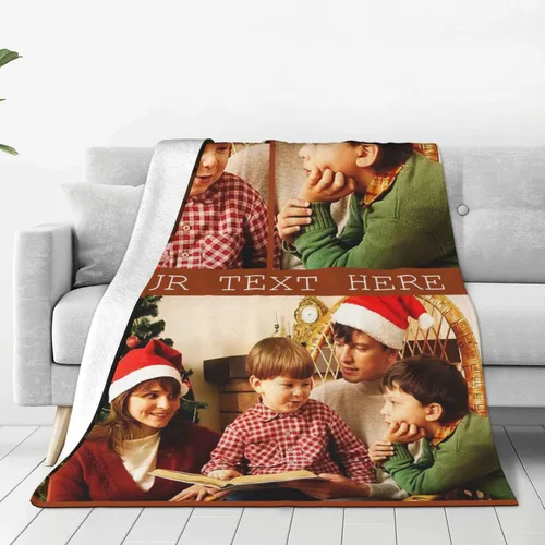 Abybela Manta personalizada con texto fotográfico para regalos de parejas, manta personalizada con imagen, regalos para novio, novia, esposa, Foto-3
